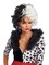Womens 2 Tone Dalmation Diva Black And White Wig Costume Accessory